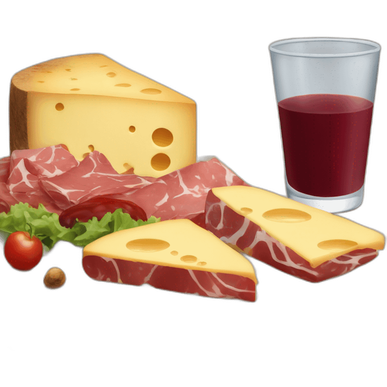 Charcuterie charcuterie cheese with cheese and a side salad for dessert  emoji