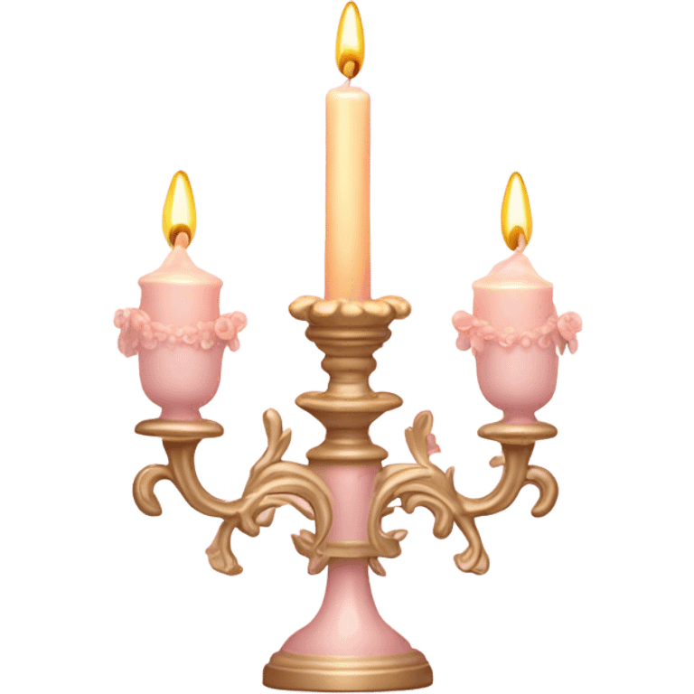 light pink candler with A faint candlelight, Rococo style emoji