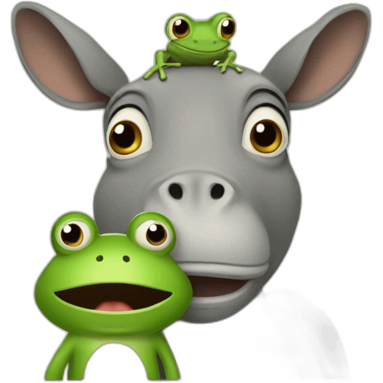 frog squeezed by a donkey emoji