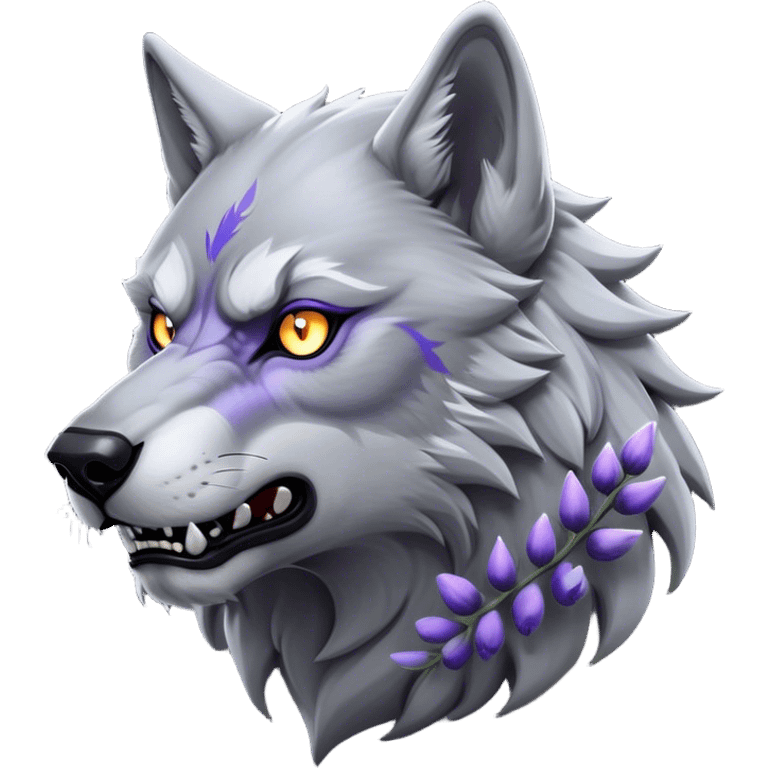 Cinematic Noble Werewolf Portrait Emoji, Formidable and majestic, with a powerful lupine silhouette in moonlit grays and silvers, featuring piercing, wise eyes and a dignified snarl that hints at untamed strength, simplified yet intricately detailed, glowing with a soft, lunar outline that encapsulates the noble duality of feral instinct and loyal guardianship! emoji