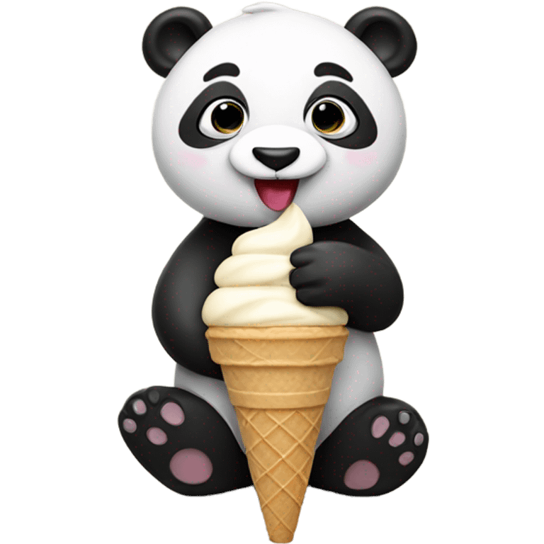 Panda eating ice cream  emoji