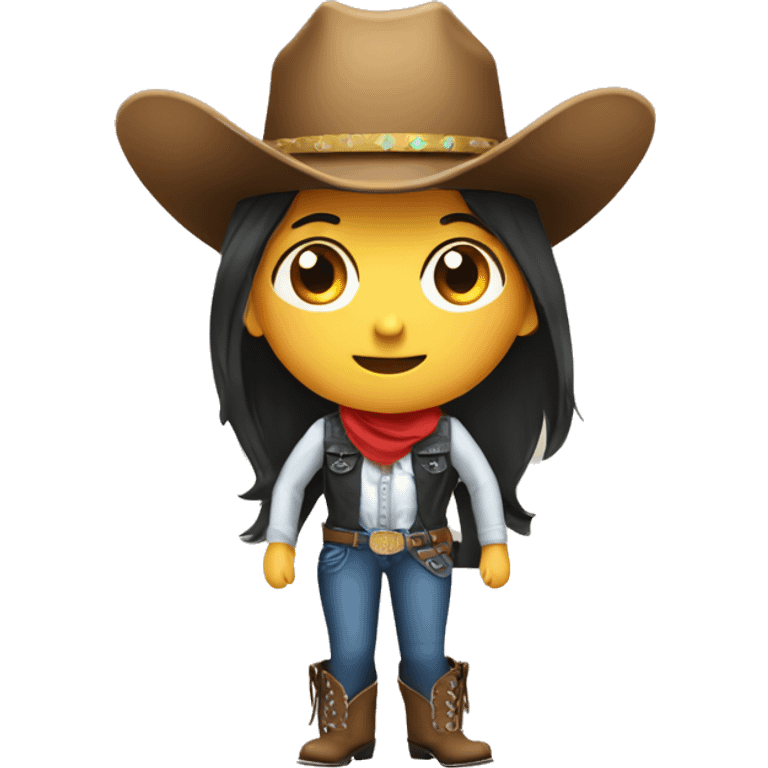 cowboy hat on girl emoji