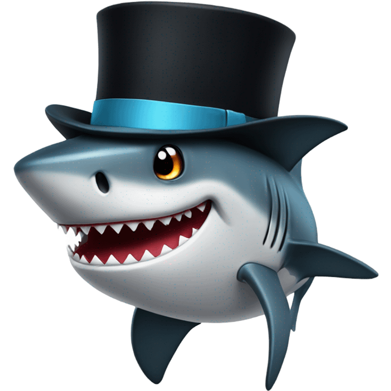 Shark with a top hat emoji