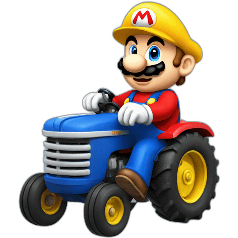 Mario sur un tracteur emoji