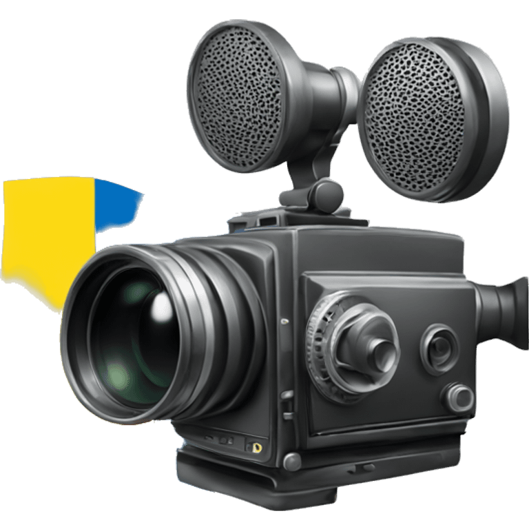 a movie camera and a Ukrainian flag emoji