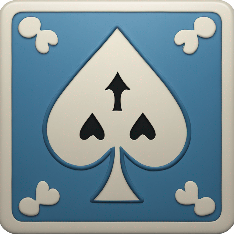 Ace of spades card in solid blue color emoji