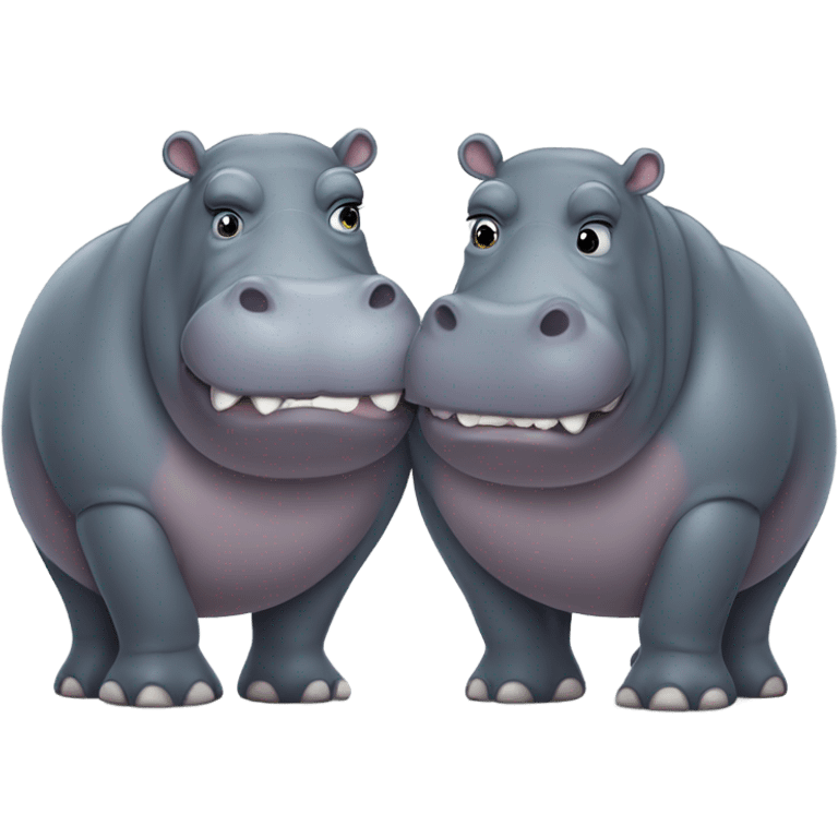 Hippo with his wife  emoji