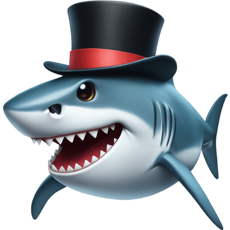 Shark with a top hat emoji