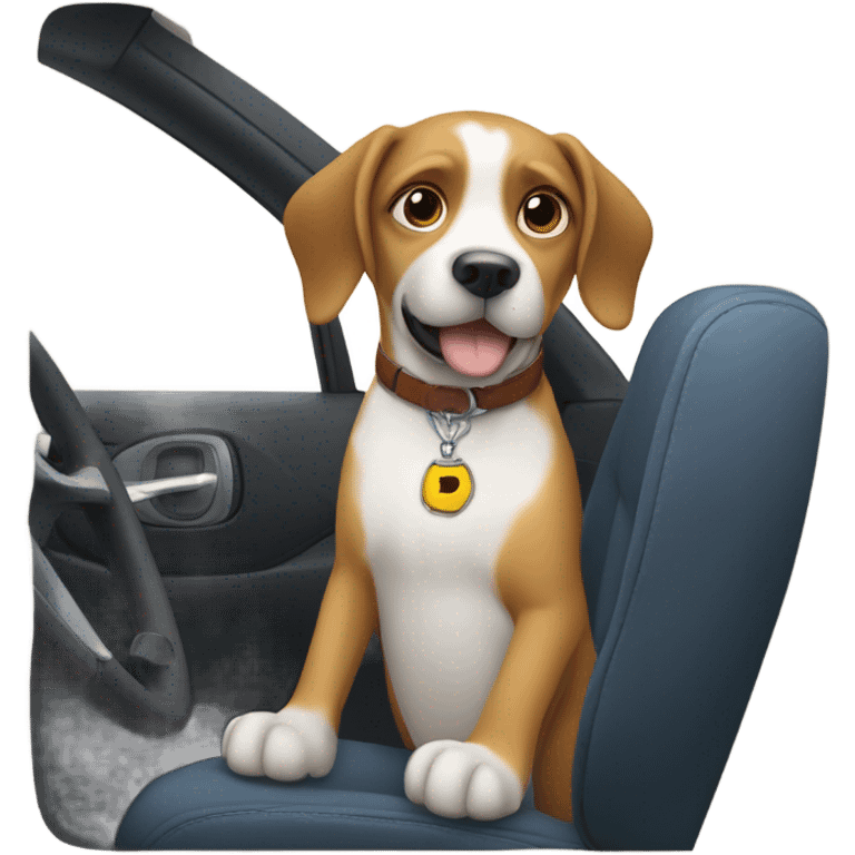 Dog driving car emoji