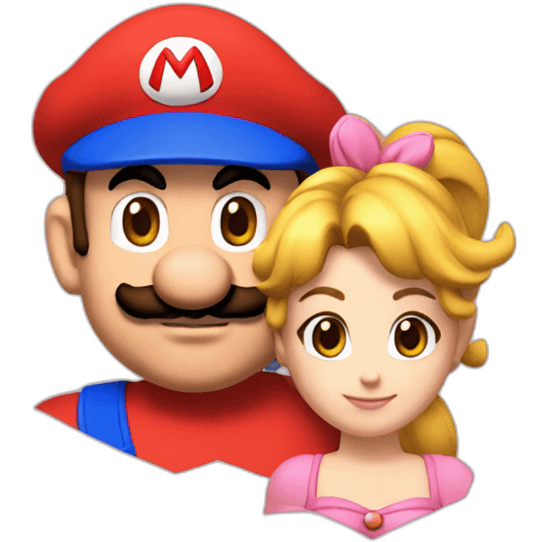 Mario and peach emoji