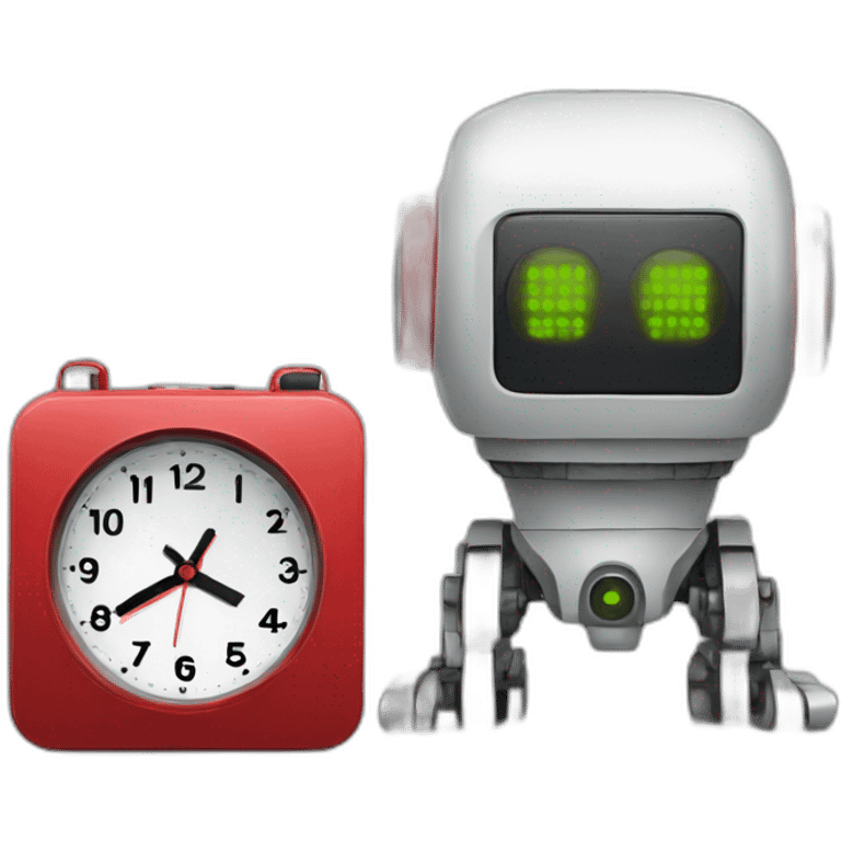 Warning Robot Red Clock emoji