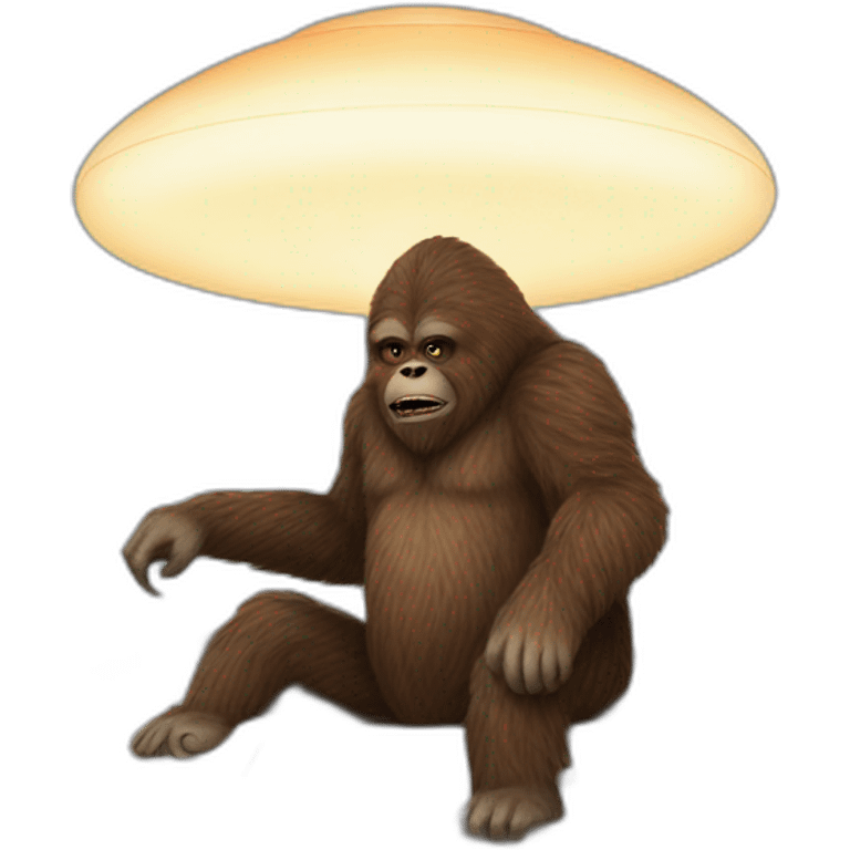 sasquatch sitting on ufo emoji