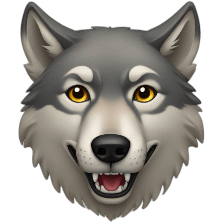 Wolf drinking emoji