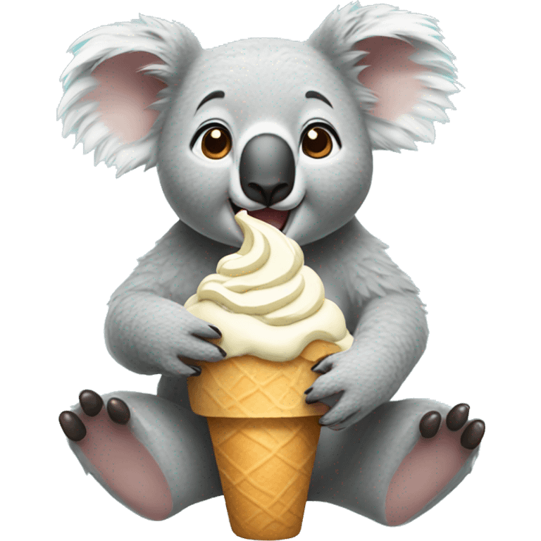 Koala eating ice cream emoji