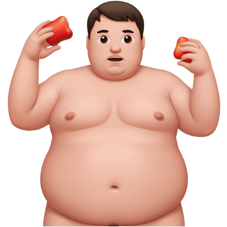 fat white guy shirtless back emoji