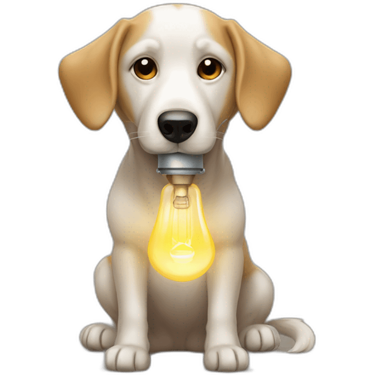 Chien avec une lampe emoji