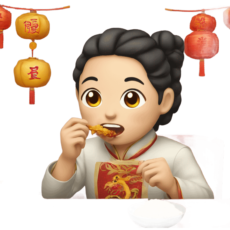 chinese new year eating  emoji