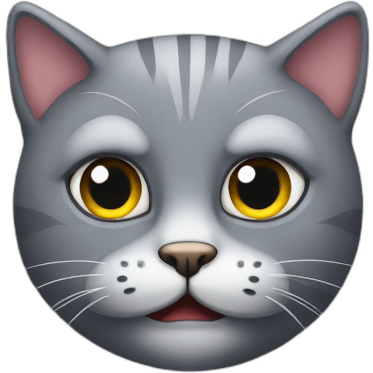 evil grey cat emoji