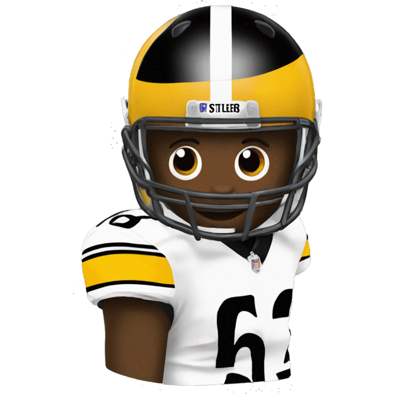 Emoji with Steelers helmet  emoji