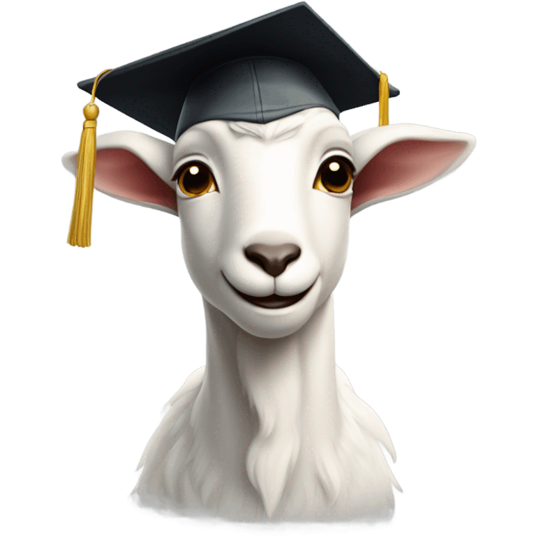 smirking goat with graduation hat emoji