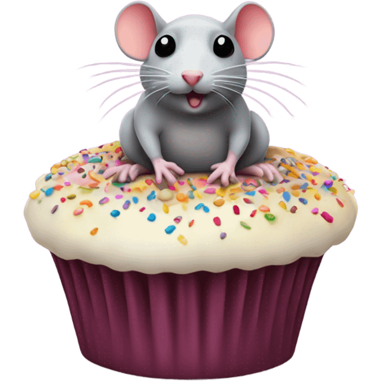 A ugly Rat in a cupcake  emoji