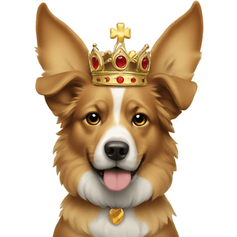 Dog with wings wearing a crown emoji