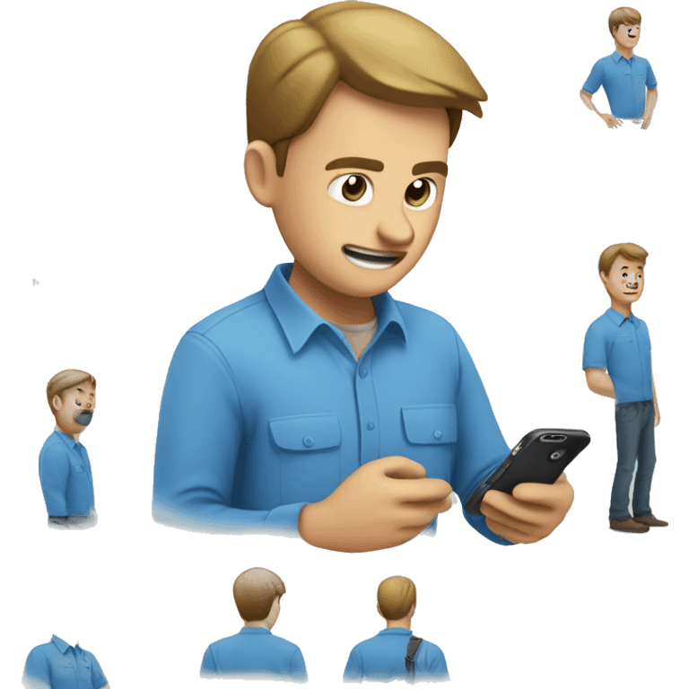 the guy engineer in blue shirt repairing iPhones emoji