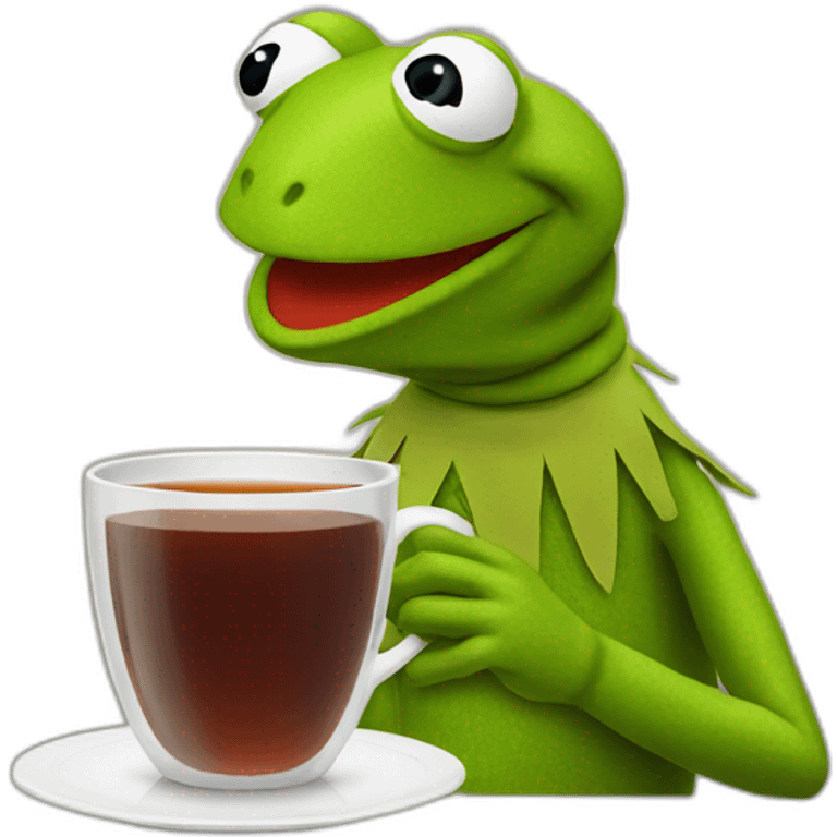 Kermit drinking tea emoji