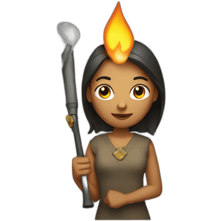 woman holding torch emoji