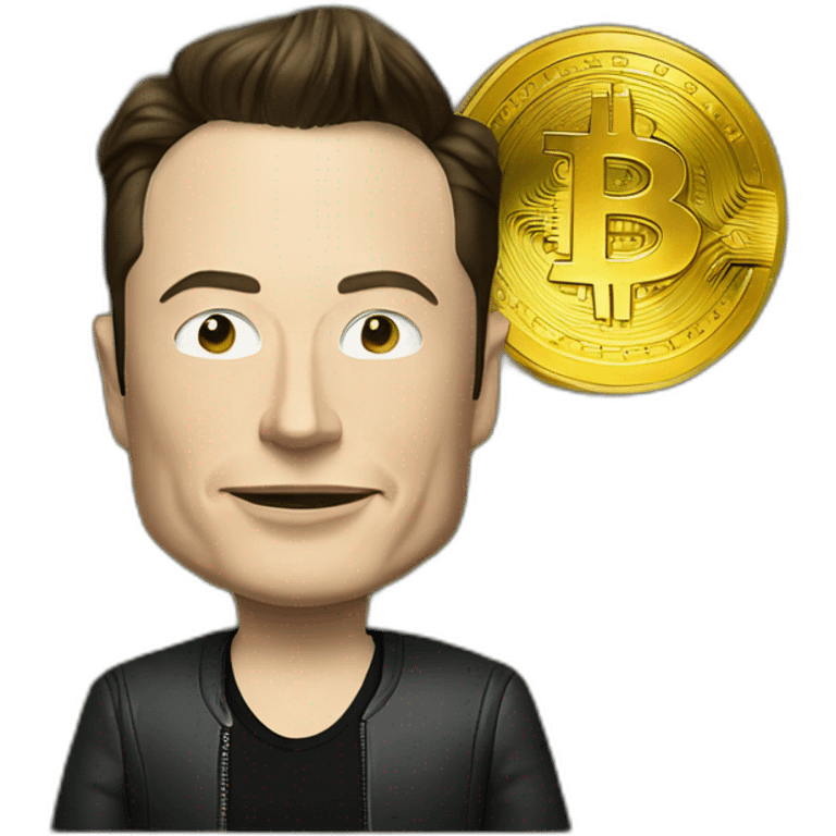 elon musk with bitcoin emoji