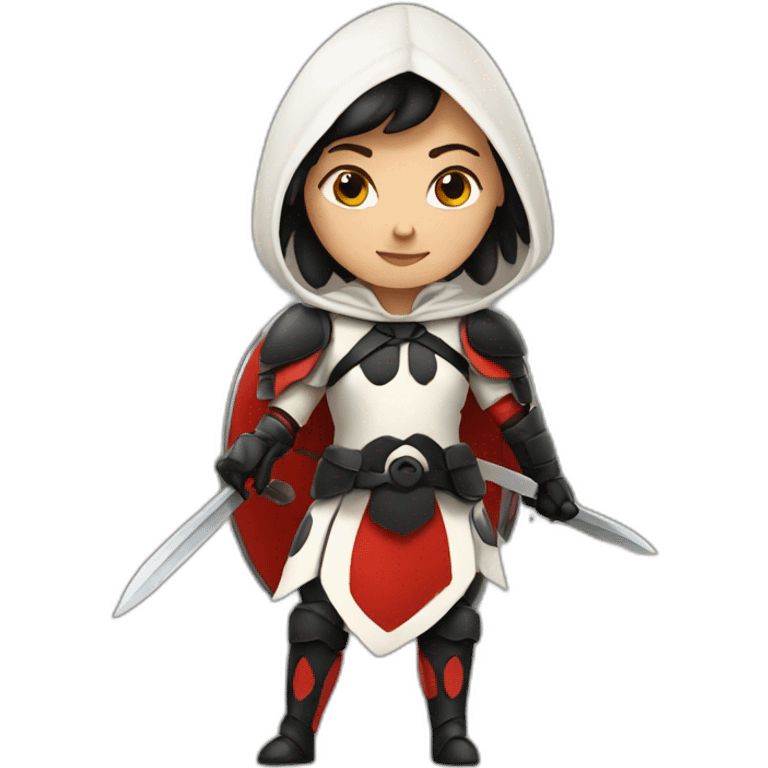 a white female ladybug who is a warrior emoji