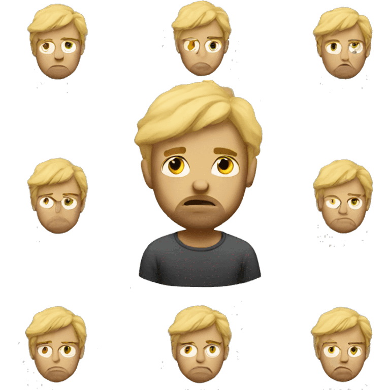 homeless man with blond hair sad emoji