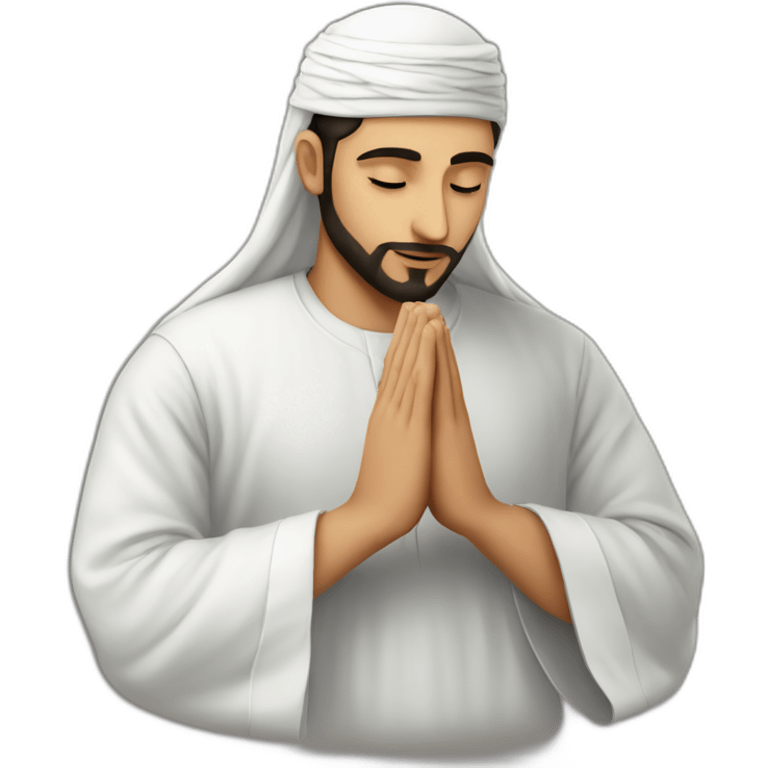 a muslim men from palestine making prayer for allah emoji