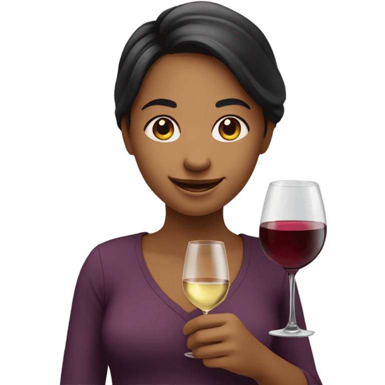 smiling girl with wine glass emoji