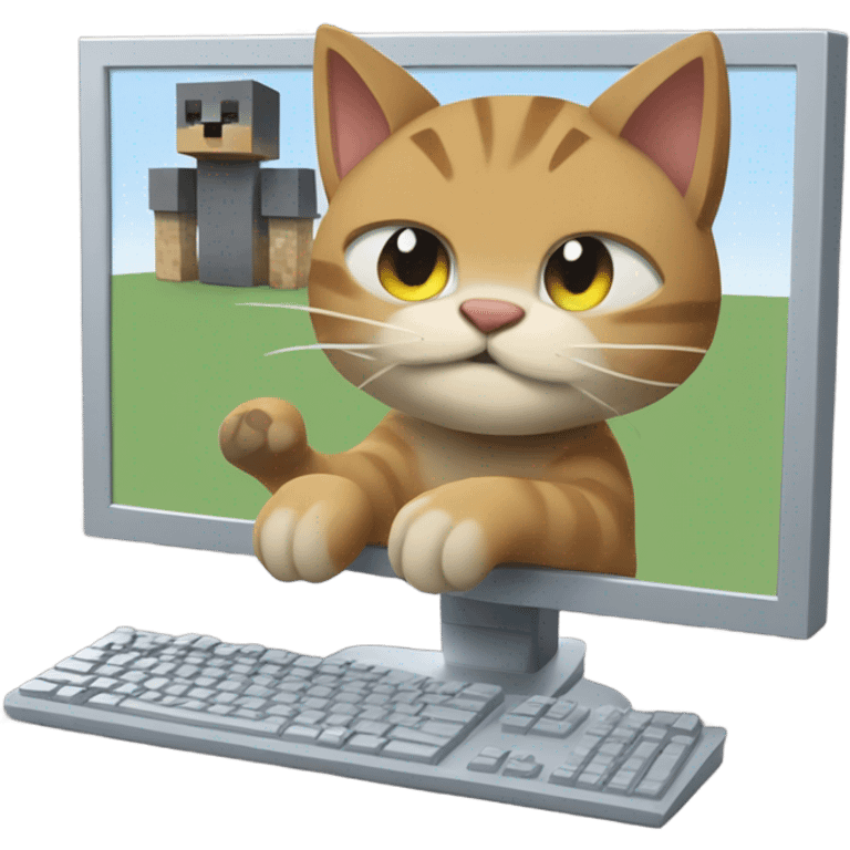 cat playing minecraft emoji