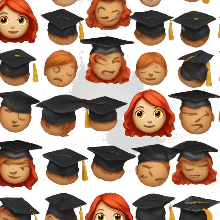 Red head with graduation cap emoji