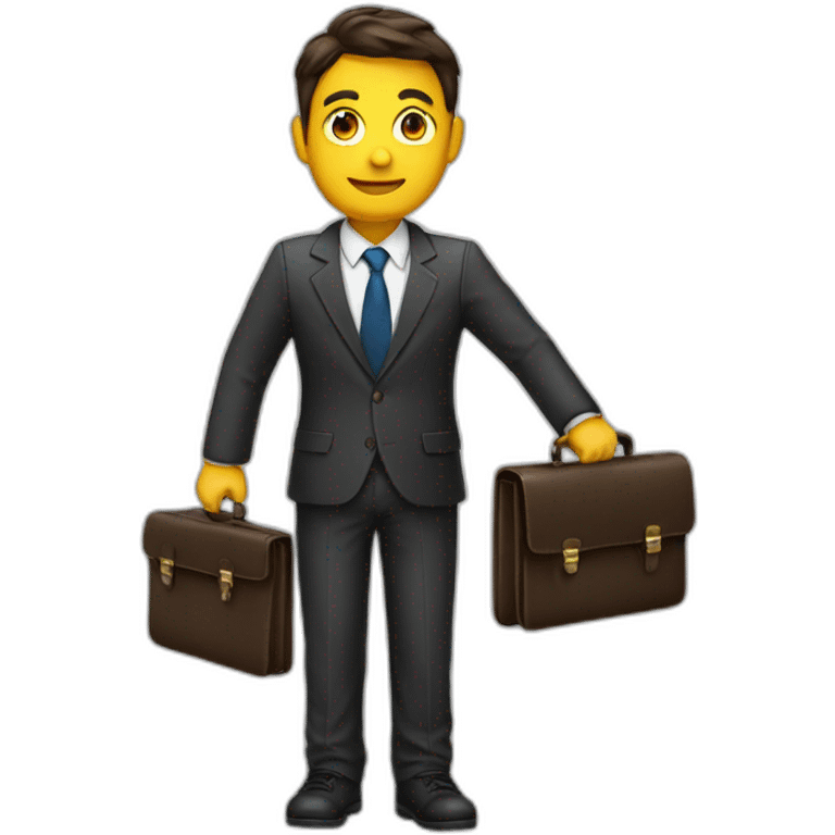 student in a suit and a briefcase emoji