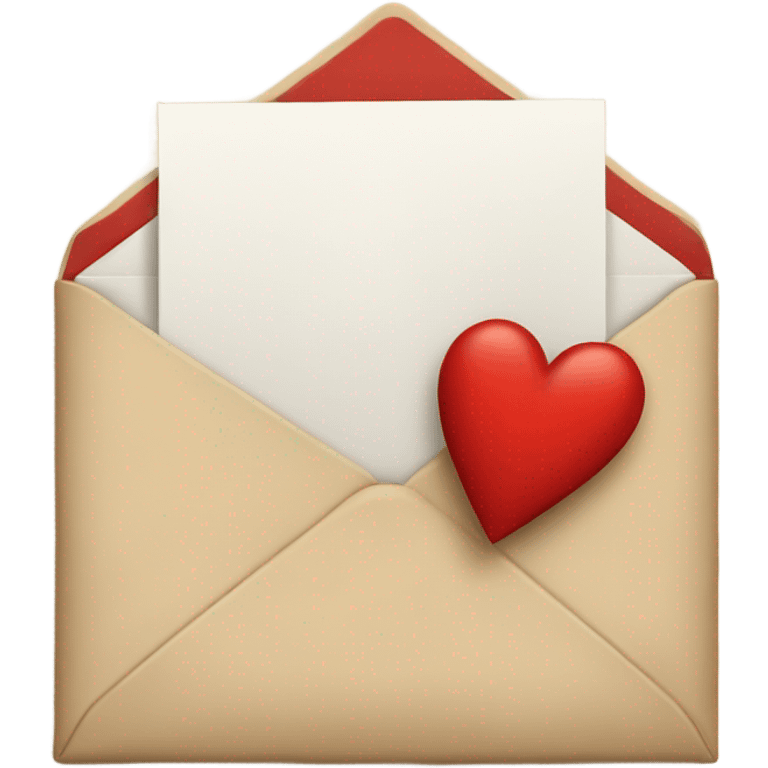 beige envelope with letter and heart emoji