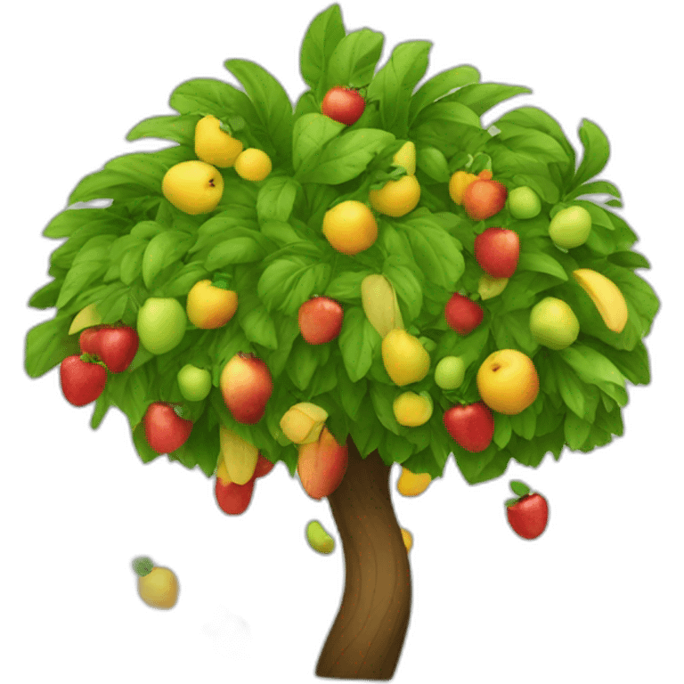 a fruit falling from a tree emoji