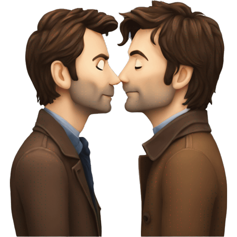 David Tennant and Michael Sheen kissing emoji