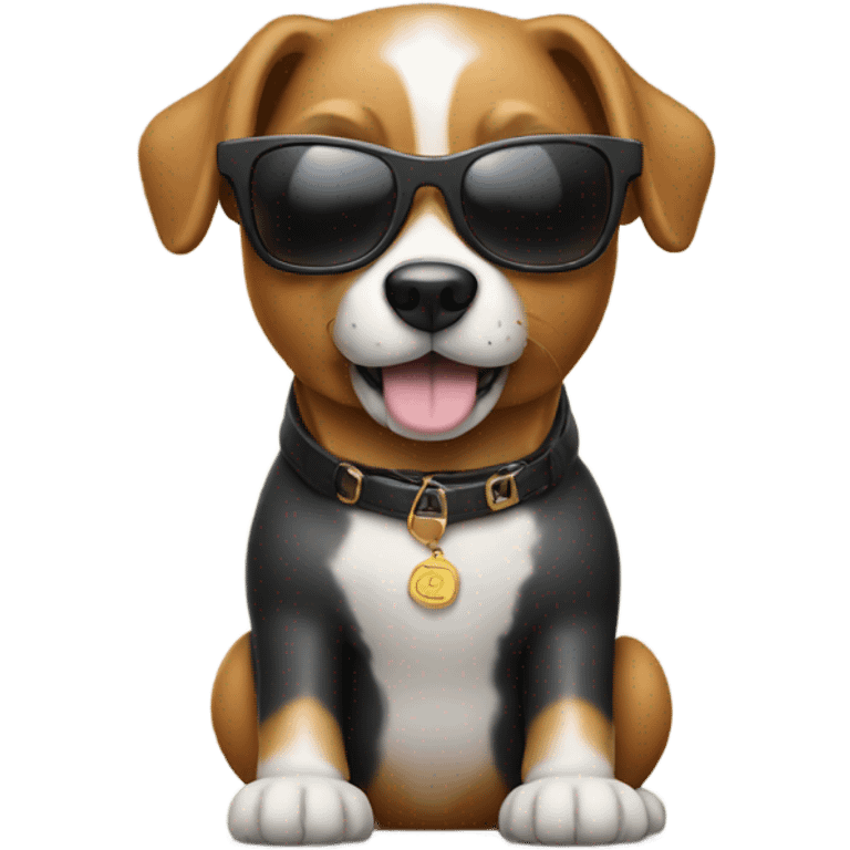 Dog wearing sunglasses emoji