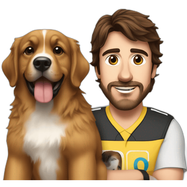 fernando alonso con un perro emoji