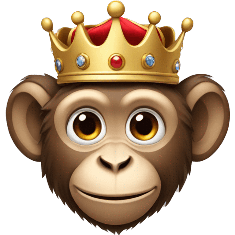 Monkey with a crown laghing  emoji