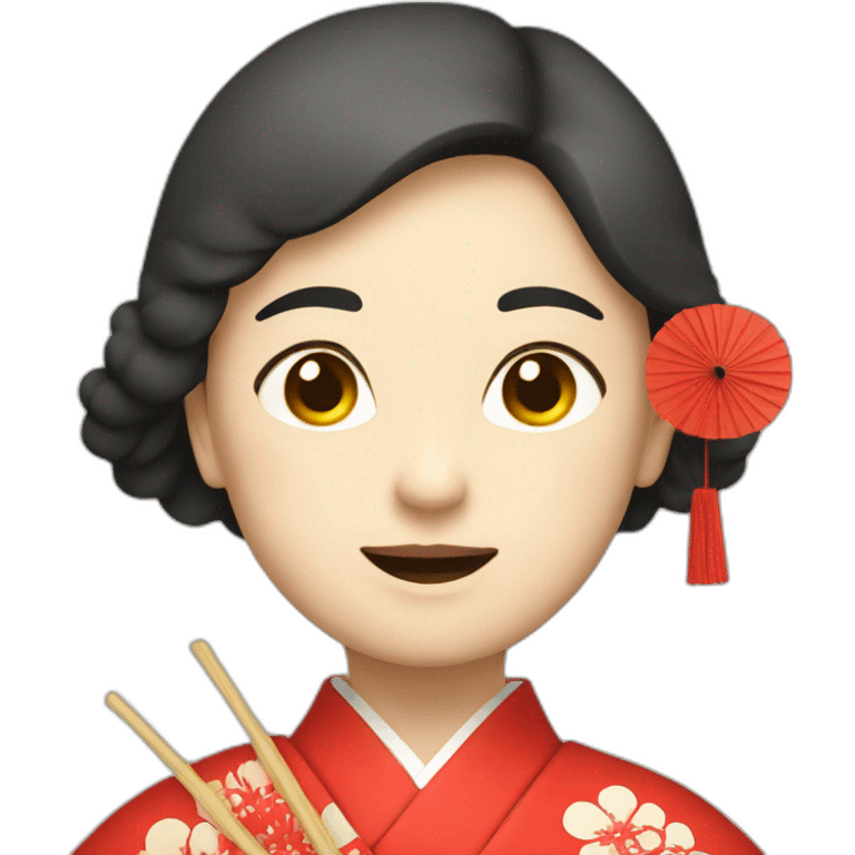 Japanese with a red fan emoji