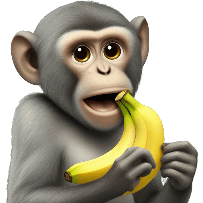 Monkey eating banana emoji