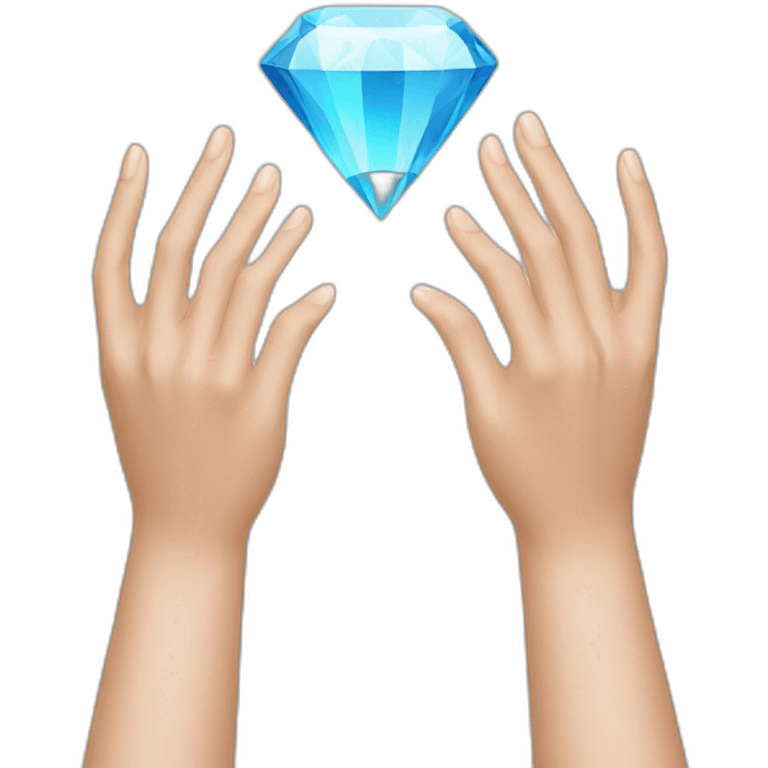 Two hands forming diamond emoji