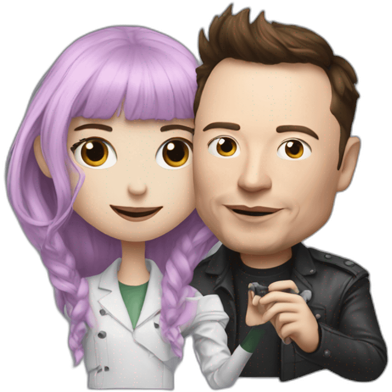 Elon musk spraying into grimes emoji