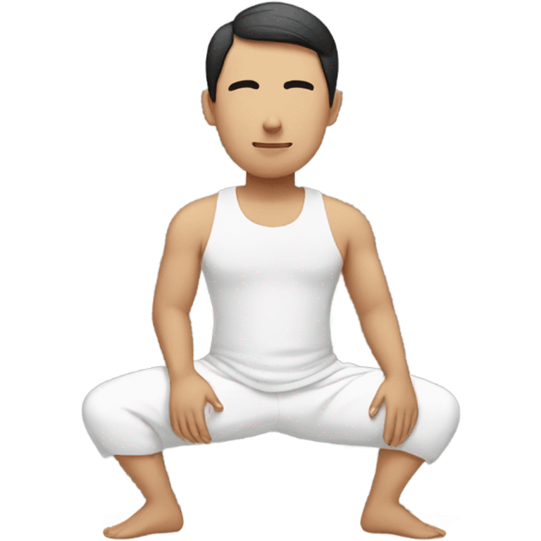 Asian man doing yoga emoji