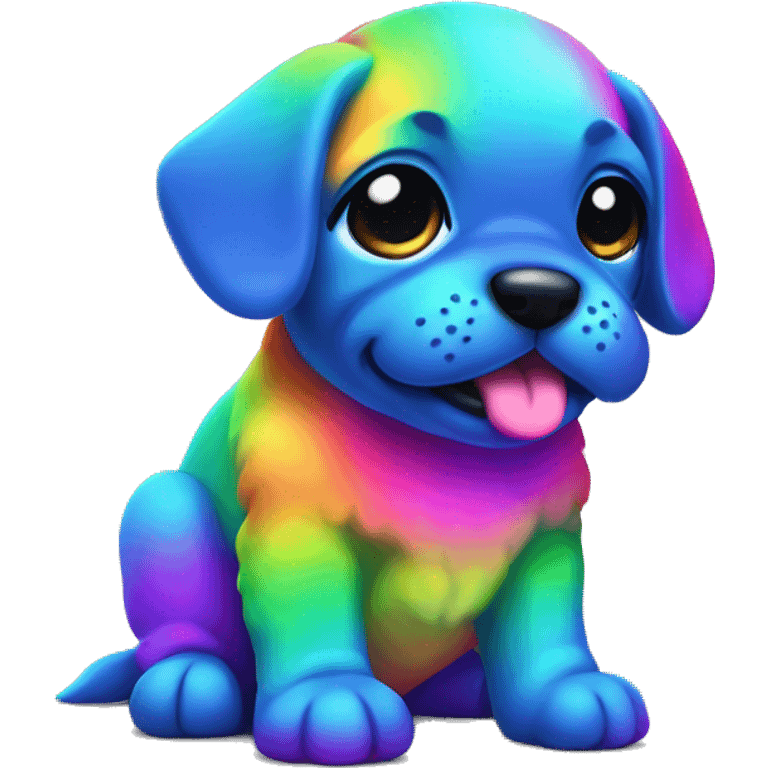 neon rainbow puppy emoji