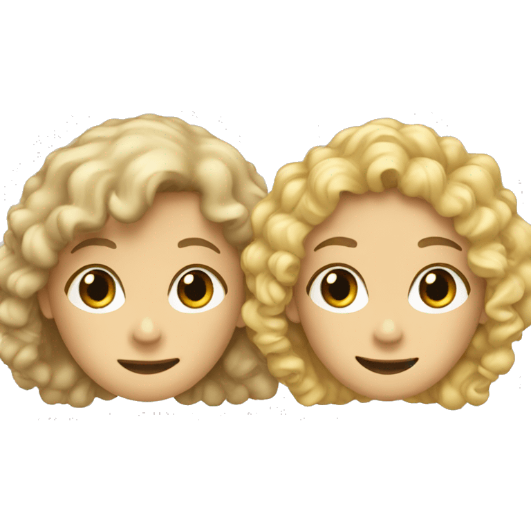 a curly-haired boy and a blonde girl emoji